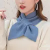 Scarves 80x15cm Korean Bowknot Cross Knit Ring Neck Autumn Winter Women Lady Girls Vintage Warm Shawls Scarf