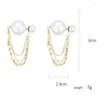 Stud Earrings 1Pcs High Quality Earring Fashion Chain Tassel Shiny Highlight Pearl Ear Jewelry Accessories For Women TEN