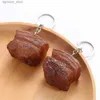 Porte-clés Longes Creative Braisé Porc Alimentaire Porte-clés Chinois Alimentaire Modèle Pendentif Voiture Porte-clés Sac À Dos Charmes Amusant Bijoux Cadeaux R231201