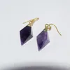 Dangle Earrings 2023 Style Long Gem Stone Women Natural Clear Rose Crystal Quartz Fluorite Obsidian Drop Girl