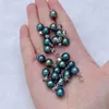 Round Pearl Pendant Charms Freshwater Peacock Green and Blue 925 Sterling Silver Simple Pendants 10 Pieces214s