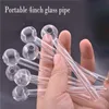 Factory Price Thick Pyrex Glass Oil Burner Pipe Smoking Accessories 10cm 4inch Lenght Clear Color Transparent Tube Oil Adapter Nail Tips Bong Smoking Accessories