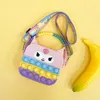 Ny Pop Fidget Toy Cartoon Girls Handbag Silicone Push Bubble Kuromi Melody Girls Crossbody Bag Decompression Coin Purse Girls Gift