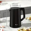 57.48 oz Double Wall Food Grade Stainless Steel Interior Water Boiler, Coffee Pot & Tea Kettle, Auto Shut-Off And Boil-Dry Protection, 1200W