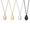 Stainless Steel Water Drop Tear Shaped Pendant Memorial Keepsake Locket Gift Cremation Ash Urn Pendant Necklace Jewelry for Women312O