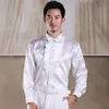 Men's Casual Shirts PARKLEES Luxury Silk Ruffled Tuxedo Shirts for Men Long Sleeve Wedding Stage Shirt Dance Performance Mens Clothing 231201