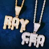 Pendant Necklaces Custom Drip Letter Name For Men Women Bling Zirconia Make Hip Hop Necklace Chain Jewelry 231201