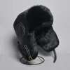 Trapper Hoeden Winter Heren 100% Echt Konijnenbont Bomber Hoed Ushanka Cap Russische Man Ski Caps Schapenvacht Leer 231130