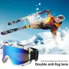 Skibril Anti-condens Uv-bescherming Sneeuw Winter Outdoor Dubbele lagen Lens voor heren Fietsen 231201