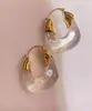 Dangle Lustre Designers Transparent Résine Cercle Boucles D'oreilles En Métal Rétro Simple All-match Mode Dame Fête D'anniversaire 20213296132