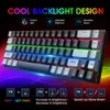 Toetsenborden RYRA Gaming Mechanisch toetsenbord 68 toetsen RGB Type-C Bedraad gamingtoetsenbord 20 lichteffecten Ergonomie Toetsenborden Afneembare kabel 231130