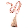 Ожерелья с подвесками, модные натуральные коричневые камни сардоникс, богемные украшения в этническом стиле, женское ожерелье с кисточками в этническом стиле