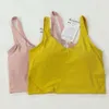 Lu lu align Citroen Yoga Vest Dames Sport Running Mouwloos Vest U-vormige BH Fitness Jogging Met Gevoerde Borst Pad Jogger Hoge kwaliteit