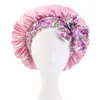 Neue Frauen Satin African Print Schlafen Hut Nacht Schlaf Kappe für Frauen Dusche Caps Schlafen Haar Bonnets Verstellbare Kappe kopf Abdeckung