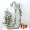 Christmas Decorations Christmas Flocking Cedar Wreath Vine Simulation Fake Pine Branch Pendant Plant Wall Decoration Hanging Home Ladder Desktop Decor 231201