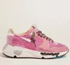 Casual Shoes low-top Italian Fuchsia Running Sole raw edge sneakers