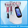 4 I 1 40K Ultraljudskavitation Vakuum RF Slimming Vikt Minska fettförlustmaskinen Lämplig kroppsskulptering Skin åtdragning Firma Face Lyfting Anti Aging Wrinkle
