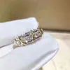 Wedding Rings Cross 10K Gold 4mm Lab Diamond Ring 925 sterling silver Engagement band for Women men Party Drop Jewelry 231201