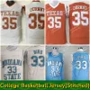 Indiana State Sycamores 33 Larry Bird Jersey Texas Longhorns 35 Durant Branco Azul Laranja College Basketball Jerseys Mens