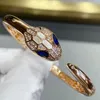 Bracelet Bracelet serpent en pierre naturelle incrusté d'or rose haute fréquence pour femmes haut de gamme mode marque de luxe bijoux de luxe de fête européenne 231201