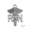 Caducée RN charme infirmière autorisée pendentif résultats de bracelet médical 20pcs2484