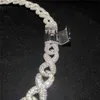 Full Iced Out Classic Box Clasp Moissanite Link Fine Hip Hop Men Jewelry Cuban Necklace Bling Diamond Chain