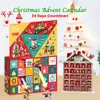 Forniture di giocattoli di Natale Calendario dell'Avvento di Natale di 24 giorni Babbo Natale Casa innevata Albero fai da te Moc Modello di blocchi di costruzione Giocattoli con scatola per regalo per bambini 231129