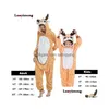 Pyjamas d'hiver Animal Wolf Onesie enfants Kigurumi vêtements de nuit pour femmes pyjamas combinaison fille garçon couverture dormeurs salopette Drop Deliver Ot79R