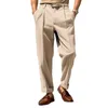 Costumes pour hommes 1pc hommes pantalons tissu respirant coupe ample jambe large formel style d'affaires costume pantalon pour les déplacements au bureau