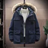 Men's Down Parkas New men's ladies and lovers down jacket Canadian work Parker tide goose coat magic label