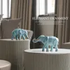 Oggetti decorativi Figurine Statuetta di elefante 2 / set in resina per l'home office el decorazione da tavolo animale moderno artigianato India bianco Elefante statua decor 231201