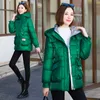 Parlak yıkama ücretsiz pamuk ceket kadınlar için yeni kış gevşek kalınlaşmış sıcak pamuk ceket