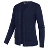 Tricots pour femmes KK Femmes Tricoté Cardigan Mode Fil Texture À Manches Longues Col En V Boutonné Pull Tricots Harajuku Automne Vestes Femme