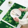 Placemats St Patricks' Day Placemats Ierse geruite decoratieve geïsoleerde tafelkleden