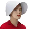 Party levererar Handmaid's Tale Cosplay Hat White Color Handmaid Offred Hats for Women Halloween Carnival Props