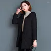 Trench-Coats Femme Hooded Women Fashion Parkas Couleur de couleur solide Medium et Long Section d'automne Hiver épaissis Warm