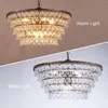 Chandeliers Wellmet Crystal Chandelier Farmhouse 5 Tiers Light Fixtures Modern Bronze 천장 펜던트 W28 인치