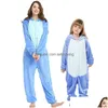 Pyjamas d'hiver Animal Wolf Onesie enfants Kigurumi vêtements de nuit pour femmes pyjamas combinaison fille garçon couverture dormeurs salopette Drop Deliver Ot79R