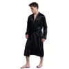 Robes masculinos preto solto lazer masculino rayon cetim robe vestido sólido quimono roupão casual pijamas pijamas s m l xl xxl tbg0610 231130