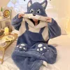 Kawaii Femmes Pyjamas Combinaisons Hiver Épais Vêtements De Nuit Chaud Animal À Capuche Pyjamas Unisexe Cosplay Onesie Doux Vêtements De Nuit 231130