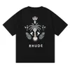 rhude marque de luxe rhude chemise hommes t-shirts designer hommes chemise hommes shorts imprimé blanc noir s m l xl rue coton mode jeunesse hommes t-shirts tshirtJKTW