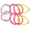 Charm Armband 10st 6mm Bohemian Beach Polymer Clay Hand Ropes Straps Elastic Rope