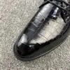 Dress Shoes Exotic Genuine Crocodile Belly Skin Businessmen Authentic Real Alligator Leather Male Lace-up Point Toe Oxford