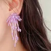 Boucles d'oreilles pendantes Ins clair violet Flare gland femmes fille bijoux romantiques