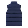 Gilets pour hommes Hommes Gilet d'hiver Casual Épaissir Gilet Solide Couleur Stand Zipper Mâle Down Coton Manteau Thermique Veste Sans Manches