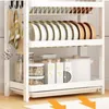 Kitchen Storage 2 Tiers Dish Drainer Bowl Plate Drying Rack Spice Sink Tableware Drainboard Pantry Counter Shelf Organizer