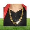 18K Echte gele vaste goud gevulde Cubaanse dubbele stoepelketen Zware heren geschenk ketting 236 inch 10 mm8681895