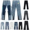 Jeans pour hommes 2023 Designers pour hommes Flared Hip Hop Spliced Distressed Ripped Slim Fit Denim Pantalon Streetwear Pantalon lavé Taille S-XL