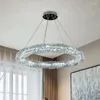 Hanglampen Licht Luxe Kristallen Ring Restaurant Kroonluchter Woonkamer Slaapkamer El Office Decoratieve Verlichtingsarmaturen