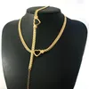 Halsband örhängen set grossist mode rostfritt stål smycken hjärthänge kedjor guldfärg för kvinna och tjej sryz121